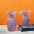 Artisan Purple Handblown Glass vase and Decorative Showpiece - Set of 2